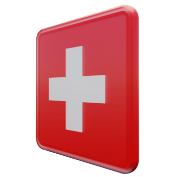 Switzerland Right View 3d textured glossy square flag png
