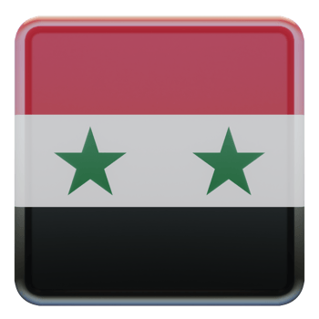 Syria 3d textured glossy square flag png