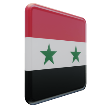 Syria Left View 3d textured glossy square flag png