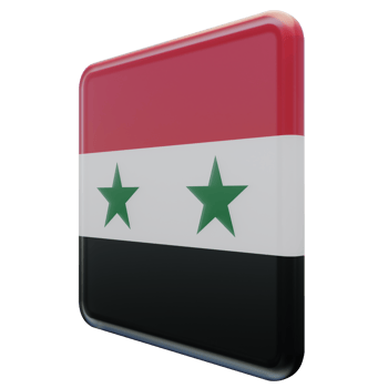Syria Right View 3d textured glossy square flag png