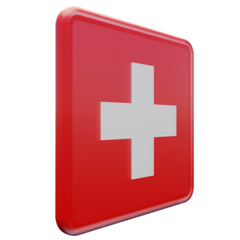 Switzerland Left View 3d textured glossy square flag png