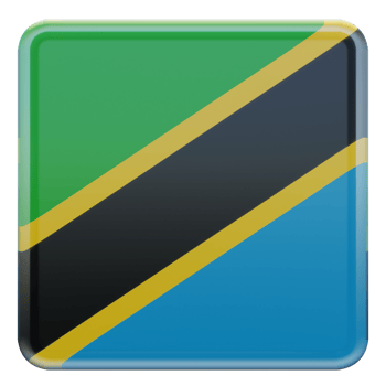 Tanzania 3d textured glossy square flag png