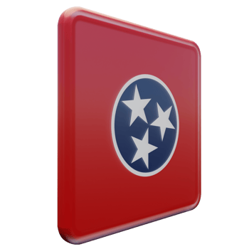 Tennessee Left View 3d textured glossy square flag png