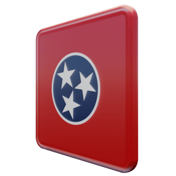 Tennessee Right View 3d textured glossy square flag png