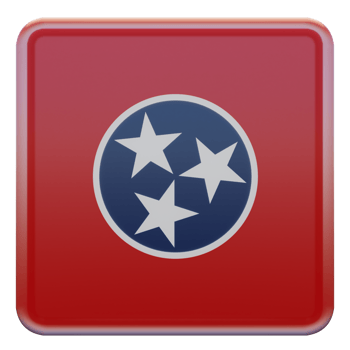 Tennessee 3d textured glossy square flag png