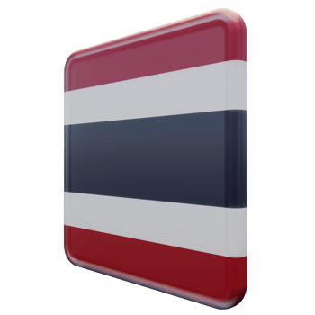 Thailand Right View 3d textured glossy square flag png