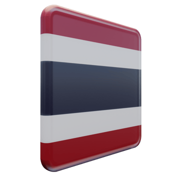 Thailand Left View 3d textured glossy square flag png