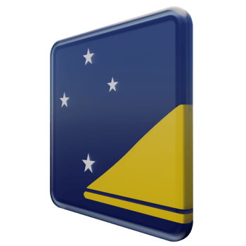 Tokelau Right View 3d textured glossy square flag png