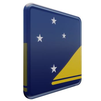 Tokelau Left View 3d textured glossy square flag png
