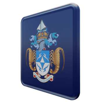 Tristan da Cunha Right View 3d textured glossy square flag png