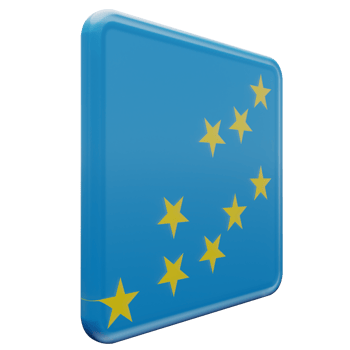 Tuvalu Left View 3d textured glossy square flag png