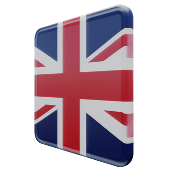 United Kingdom Right View 3d textured glossy square flag png