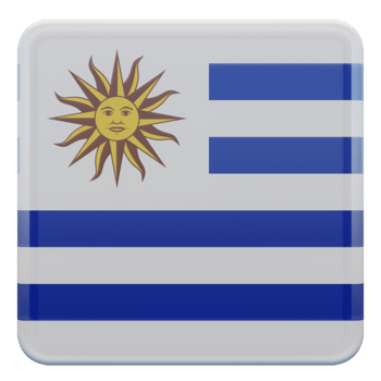 Uruguay 3d textured glossy square flag png