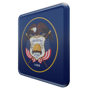 Utah Right View 3d textured glossy square flag png
