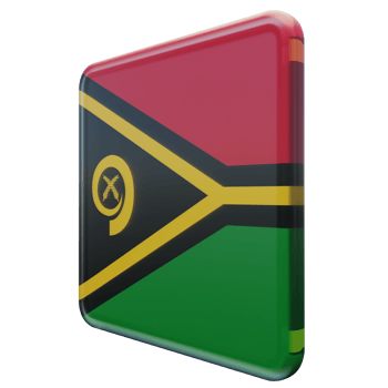 Vanuatu Right View 3d textured glossy square flag png
