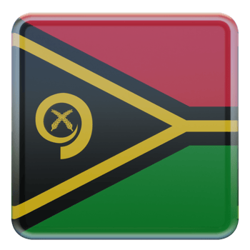 Vanuatu 3d textured glossy square flag png