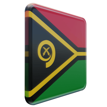 Vanuatu Left View 3d textured glossy square flag png