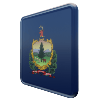 Vermont Right View 3d textured glossy square flag png