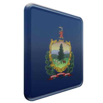 Vermont Left View 3d textured glossy square flag png