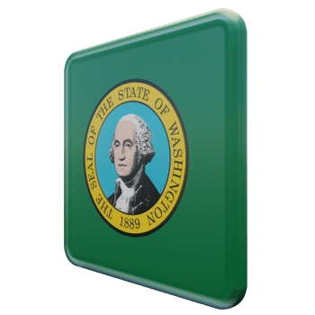 Washington Right View 3d textured glossy square flag png