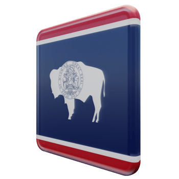 Wyoming Right View 3d textured glossy square flag png