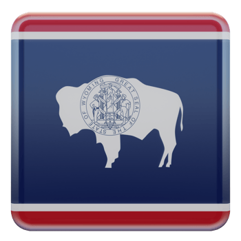 Wyoming 3d textured glossy square flag png