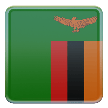Zambia 3d textured glossy square flag png