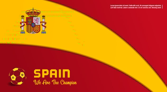 vector background spain flag with ball soccer , vector illustration and text, perfect color combination