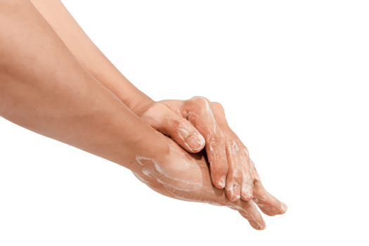 Men hand washing Isolated on white. png