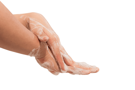 Women hand washing Isolated on white. png