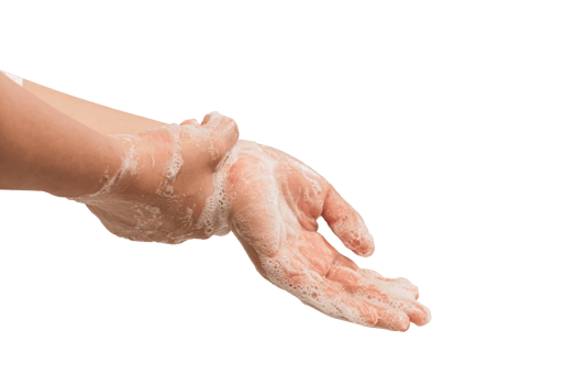 Women hand washing Isolated on white. png