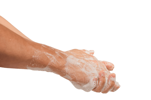Men hand washing Isolated on white. png