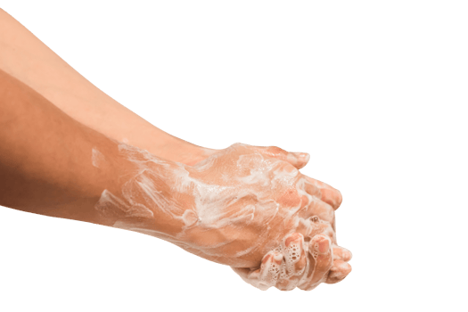 Men hand washing Isolated on white. png