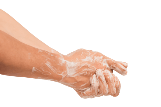 Men hand washing Isolated on white. png