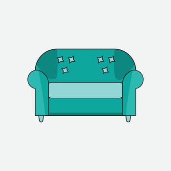 comfortable full of luxury seat for home and offices sofa couch interior vector illustration