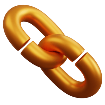 3d rendering gold chain isolated png