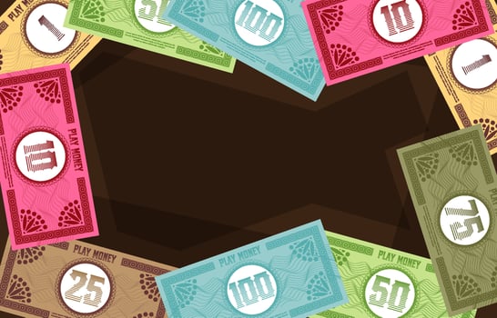 Fake Paper Money for Board Game Background vector