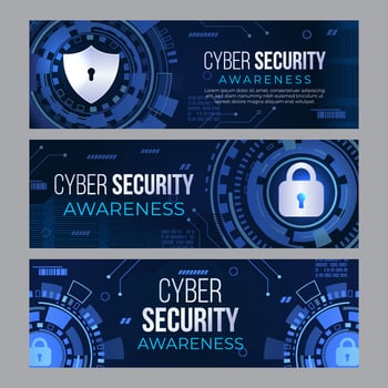 Cyber Security Awareness Banners vector