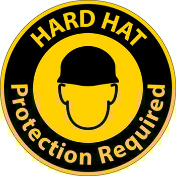 Caution Hard Hat Protection Required Sign On White Background vector