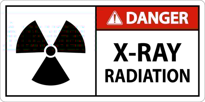 Danger X-Ray Radiation Sign On White Background vector