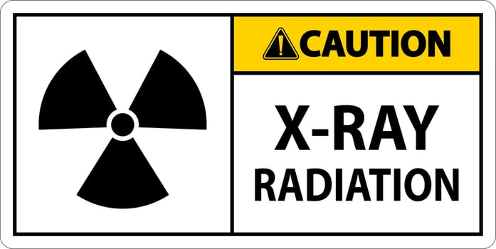 Warning X-Ray Radiation Sign On White Background vector
