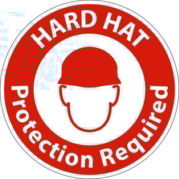 Danger Hard Hat Protection Required Sign On White Background vector