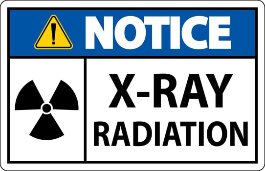 Notice X-Ray Radiation Sign On White Background vector