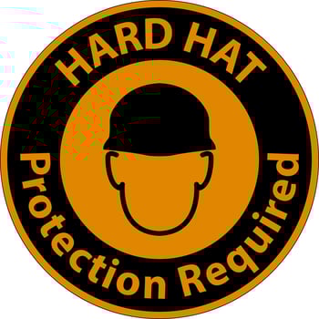 Warning Hard Hat Protection Required Sign On White Background vector
