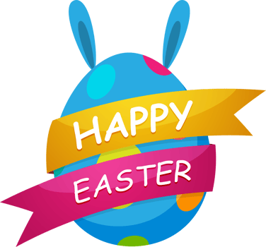 Happy Easter with eggs elemen png