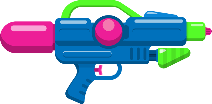 Water gun. guns toy flat design png
