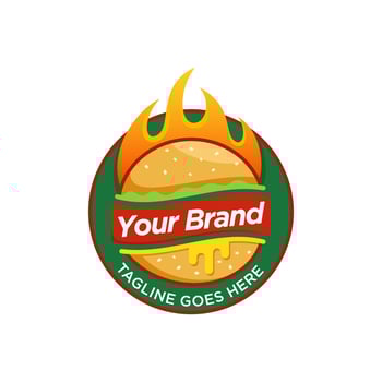 Hot burger logo, vector Logo Template