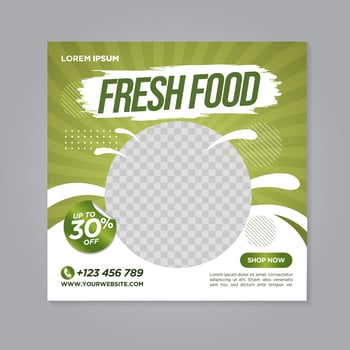 Restaurant food social media banner post design template vector
