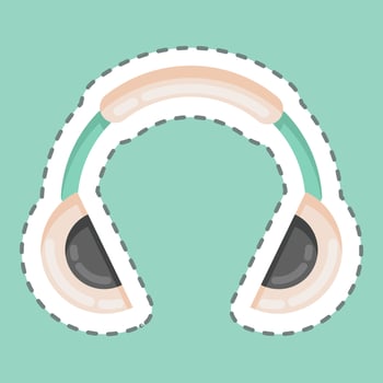 Sticker line cut Music Pocket. suitable for sportswear symbol. simple design editable. design template vector. simple illustration vector