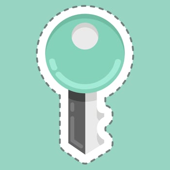Sticker line cut Key Pocket. suitable for sportswear symbol. simple design editable. design template vector. simple illustration vector